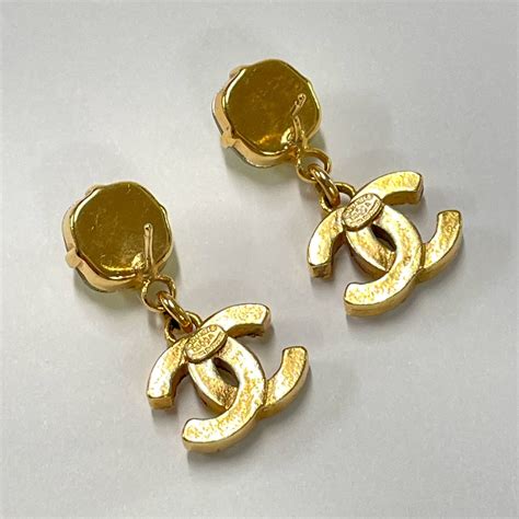 fake chanel earrings cc logo|chanel cc earrings faux.